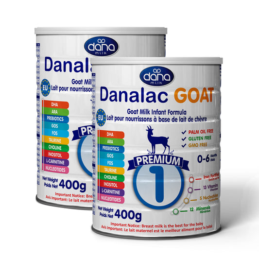 Danalac Goat Milk Infant Formula 400g Stage 1 Baby Milk Powder for Infants and Toddlers Age 0-6 Months (Pack of 2)