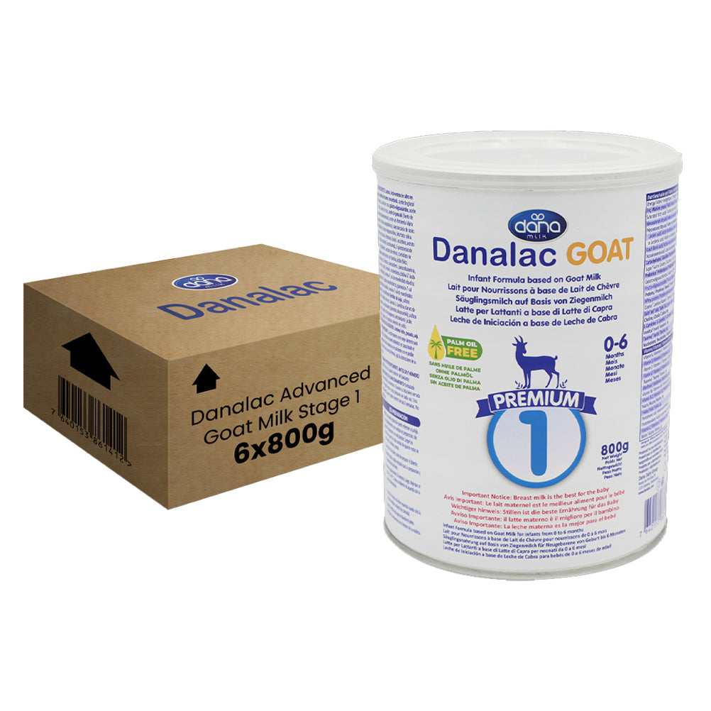 Danalac Goat Milk Infant Formula 800g Stage Baby Milk Powder for Infants and Toddlers Age 0-6 Months (Pack of 6)