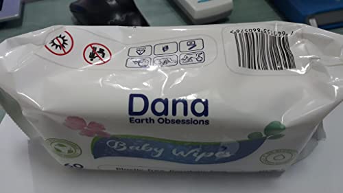 Dana Baby Wet Wipes with Purified Water for Cleaning Sensitive Newborn Skin and Body | Biodegradable No Plastic No Alcohol and No Paraben Babywipes and Waterwipes