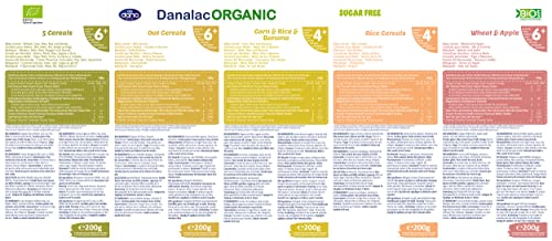 DANALAC Organic Baby Cereal Selection Combo Pack 200 Gram Porridge Sugar Free