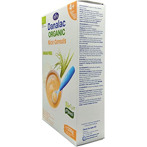 DANALAC Organic Rice Baby Cereal 200 Gram Porridge Sugar Free 4 Months Plus