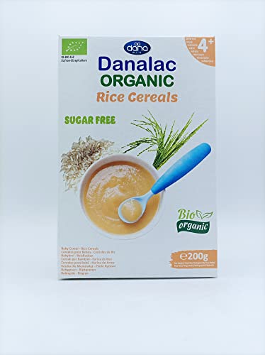 DANALAC Organic Rice Baby Cereal 200 Gram Porridge Sugar Free 4 Months Plus