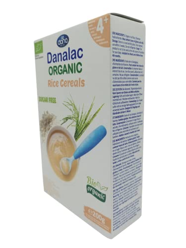 DANALAC Organic Rice Baby Cereal 200 Gram Porridge Sugar Free 4 Months Plus