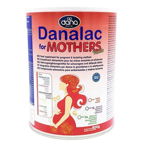Danalac for Mothers Food Supplement for Pregnant and Breastfeeding Women Vanilla Flavour Milkshake Powder Mix with Vitamins Minerals Folic Acid DHA Milk Shake Drink for Nursing and Lactating Mums