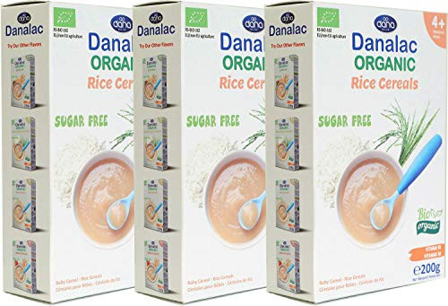 DANALAC Organic Rice Baby Cereal 200 Gram Porridge Sugar Free 4 Months Plus