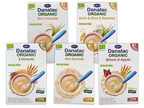 DANALAC Organic Baby Cereal Selection Combo Pack 200 Gram Porridge Sugar Free