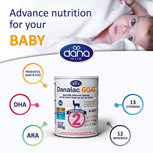 DANALAC Advanced Goat Milk Follow-On Formula Stage 2 Baby Milk Powder for Infants and Toddlers Age 6-12 Months