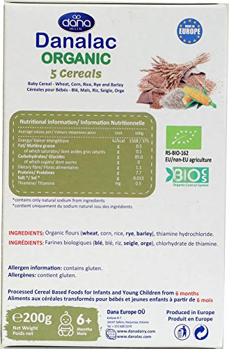 DANALAC Organic Baby Cereal Selection Combo Pack 200 Gram Porridge Sugar Free