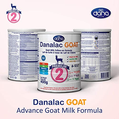 DANALAC Advanced Goat Milk Follow-On Formula Stage 2 Baby Milk Powder for Infants and Toddlers Age 6-12 Months