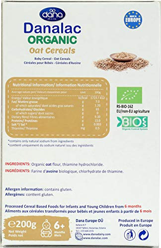 DANALAC Organic Baby Cereal Selection Combo Pack 200 Gram Porridge Sugar Free