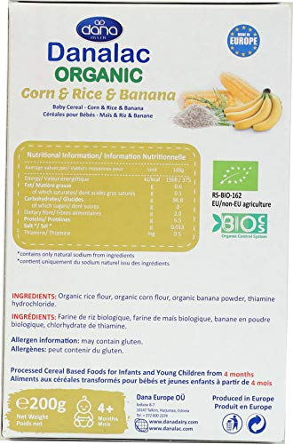 DANALAC Organic Baby Cereal Selection Combo Pack 200 Gram Porridge Sugar Free