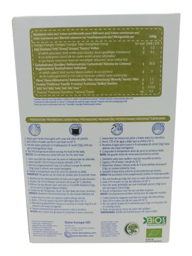 Danalac Organic Baby Cereal (Five Cereals) 200 Gram Porridge Sugar Free 6 Months Plus | Wheat, Corn, Rice, Rye, Barley