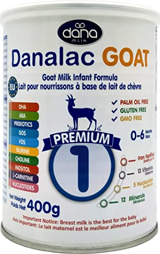 Danalac Goat Milk Infant Formula 400g Stage Baby Milk Powder for Infants and Toddlers Age 0-6 Months (Pack of 6)