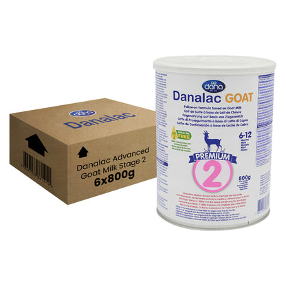 DANALAC Ziegenmilch-Folgenahrung für Babys, Stufe 2 (6–12 Monate) – 800 Gramm (6er-Pack)