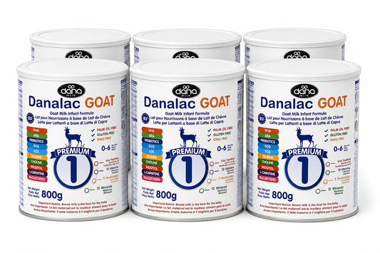 Danalac Goat Milk Infant Formula 800g Stage 1 Baby Milk Powder for Infants and Toddlers Age 0-6 Months (Pack of 6)