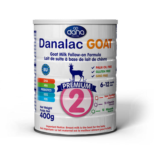 Danalac Goat Milk Follow-On Formula 400g Stage 2 Baby Milk Powder for Infants and Toddlers Age 6-12 Months (Pack of 1)