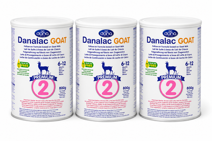 Danalac Goat Milk Follow-On Formula 800g Stage 2 Baby Milk Powder for Infants and Toddlers Age 6-12 Months (Pack of 3)