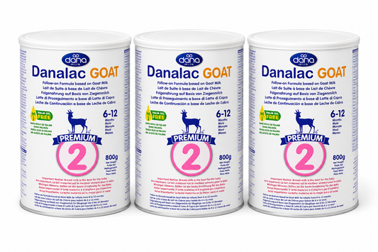 Danalac Goat Milk Follow-On Formula 800g Stage 2 Baby Milk Powder for Infants and Toddlers Age 6-12 Months (Pack of 3)
