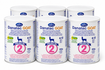 Danalac Goat Milk Follow-On Formula 800g Stage 2 Baby Milk Powder for Infants and Toddlers Age 6-12 Months (Pack of 6)