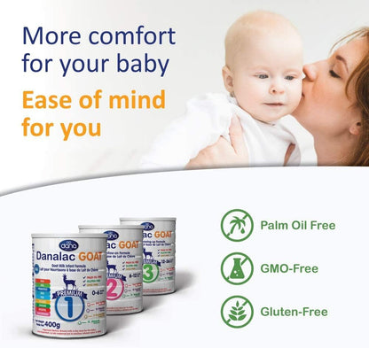 Danalac Goat Milk Follow-On Formula 400g Stage 2 Baby Milk Powder for Infants and Toddlers Age 6-12 Months (Pack of 6)