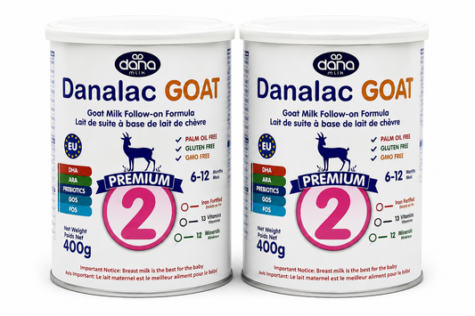 Danalac Goat Milk Follow-On Formula 400g Stage 2 Baby Milk Powder for Infants and Toddlers Age 6-12 Months (Pack of 2)