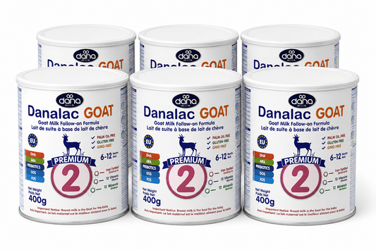 Danalac Goat Milk Follow-On Formula 400g Stage 2 Baby Milk Powder for Infants and Toddlers Age 6-12 Months (Pack of 6)