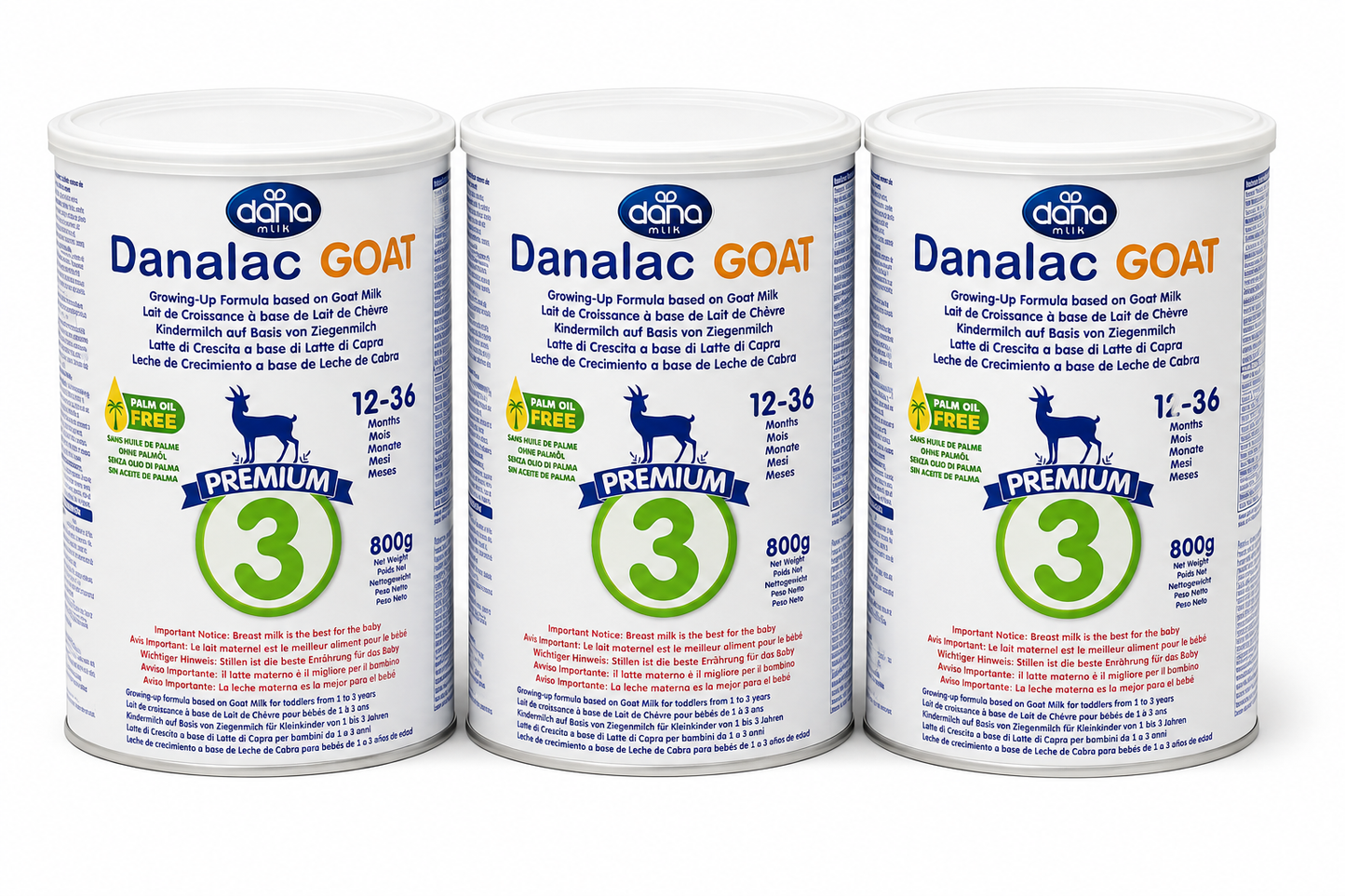 Danalac Goat Milk Growing Up Formula Stage 3 - 800g (Pack of 3)
