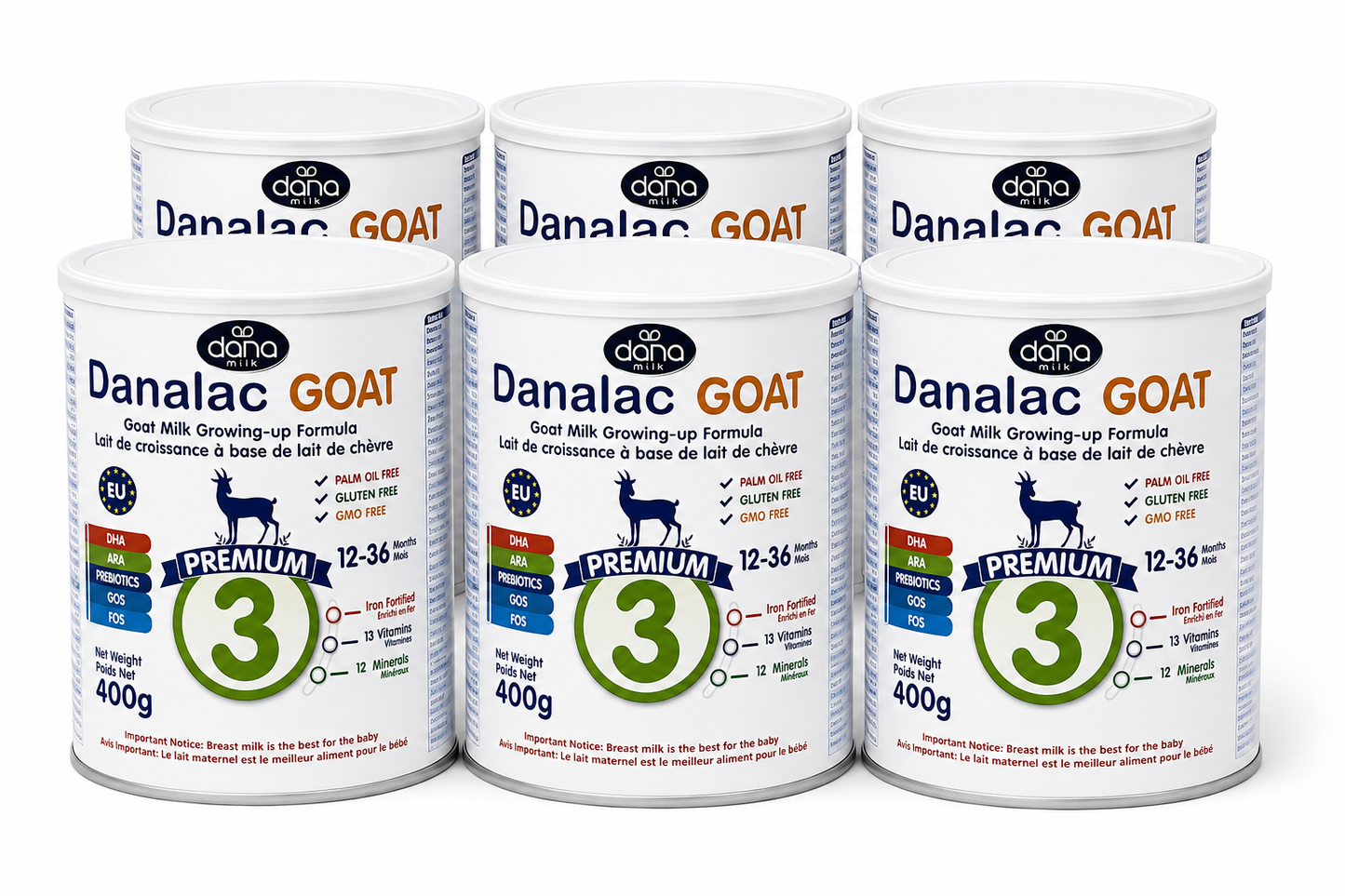 Danalac Goat Milk Growing Up Formula 400 gram Stage 3 (Pack of 6)