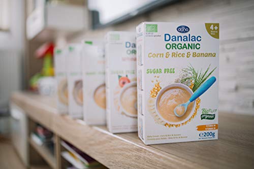 DANALAC Sélection de céréales biologiques pour bébé Pack combiné 200 grammes de bouillie sans sucre