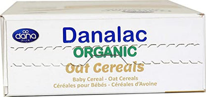 DANALAC Céréales d'avoine biologique pour bébé 200 grammes de bouillie sans sucre 6 mois et plus