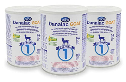 DANALAC Lait de chèvre pour nourrissons Stage 1 - 800 grammes, paquet de 3