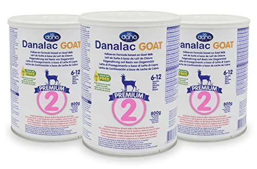 DANALAC Formule de suite au lait de chèvre Stage 2 - 800 grammes, paquet de 3