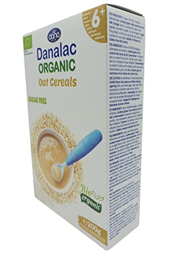 Danalac Organic Oat Baby Cereal 200 Gram Porridge Sugar Free 6 Months Plus (Pack of 3)